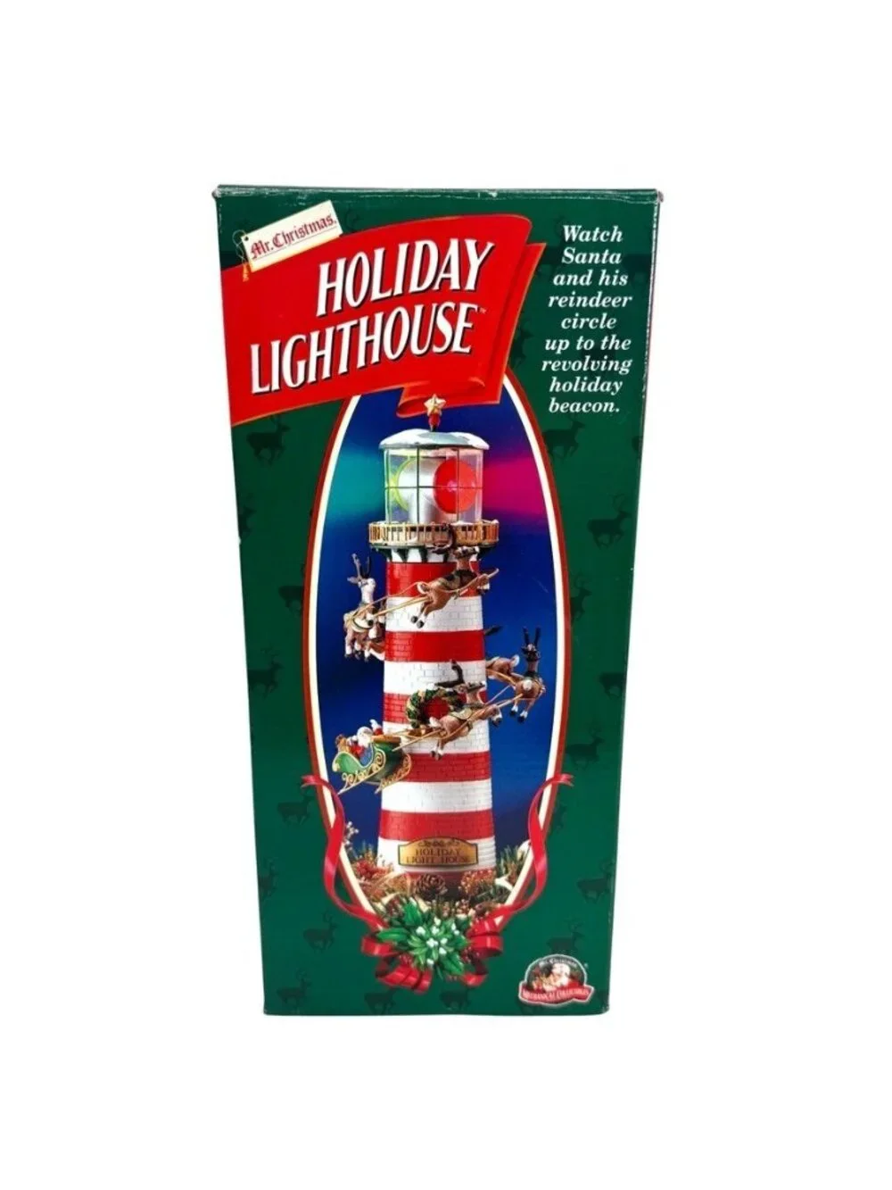 Mr. Christmas Holiday Lighthouse Rotating Lights Up Santa 12